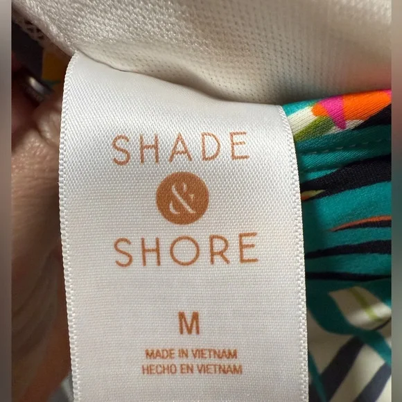 NWOT Shade & Shore Women's Plunge Ring Detail Swimsuit-Multi Tropical Print - Picture 8 of 13